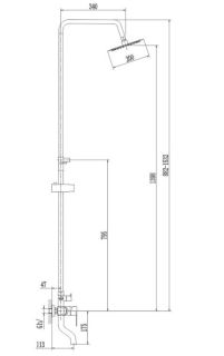 Душевая стойка Haiba HB24801-2 сталь